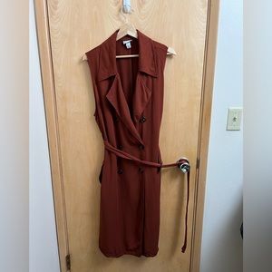 Ava and Viv Rust Orange Anorak Belted Dress